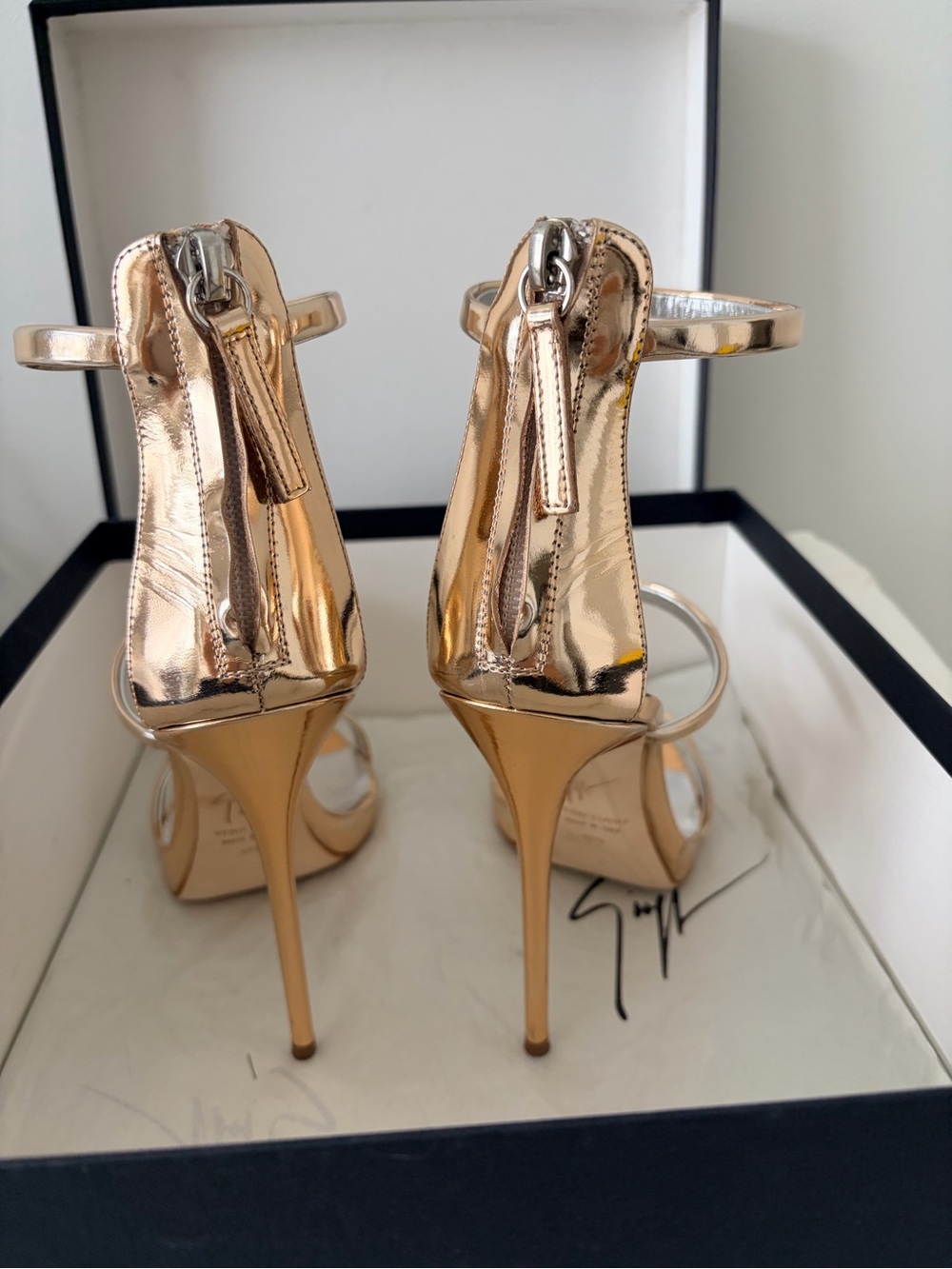 Giuseppe Zanotti Gold Metallic Strappy High-Heel Sandals - Picture 7 of 11